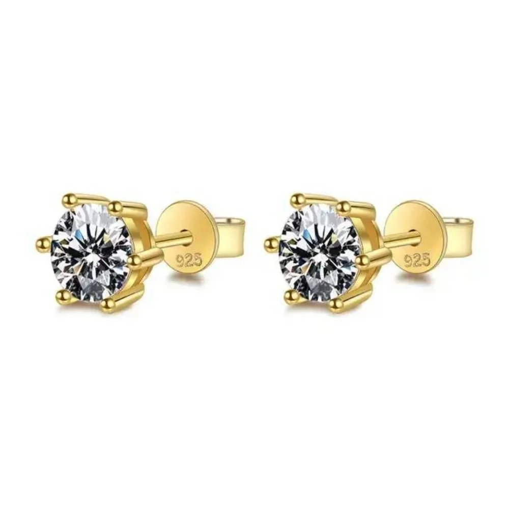 1 Carat Moissanite Studs - Picture 1 of 3